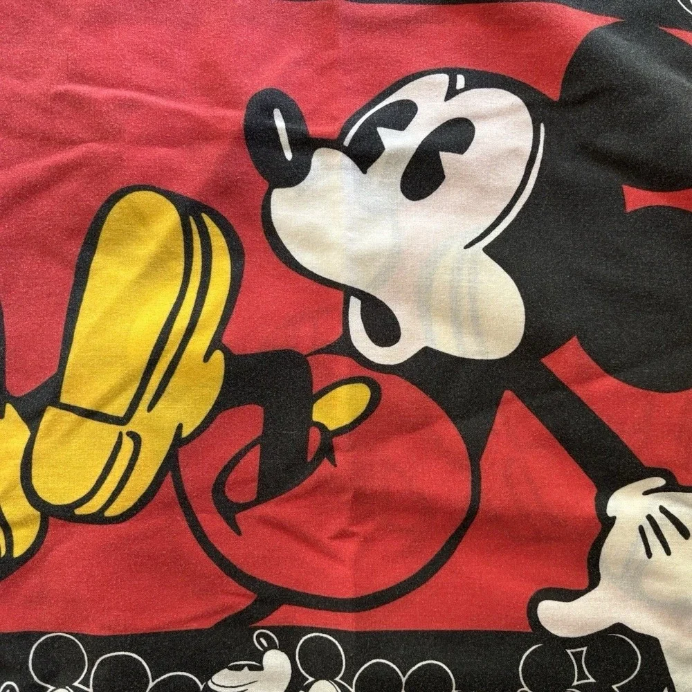 Vintage Disney Mickey‎ Mouse Pillowcase Unisex Standard Red 90s Made in USA